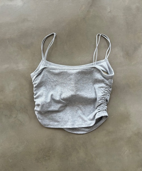 SHAGGIE（シャギー）の「ダブルストラップサイドギャザーインナーキャミソール（キャミソール・レディース・レッド/ホワイト/グレー/ブラック・FREE）」の9枚目の写真