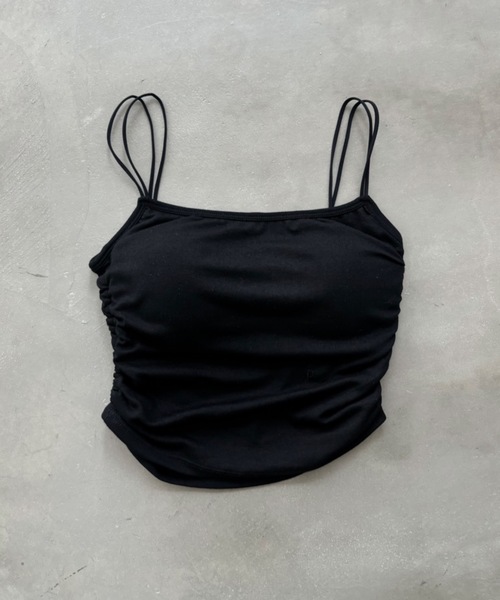 SHAGGIE（シャギー）の「ダブルストラップサイドギャザーインナーキャミソール（キャミソール・レディース・レッド/ホワイト/グレー/ブラック・FREE）」の18枚目の写真