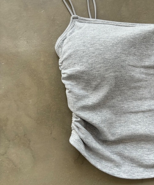 SHAGGIE（シャギー）の「ダブルストラップサイドギャザーインナーキャミソール（キャミソール・レディース・レッド/ホワイト/グレー/ブラック・FREE）」の11枚目の写真