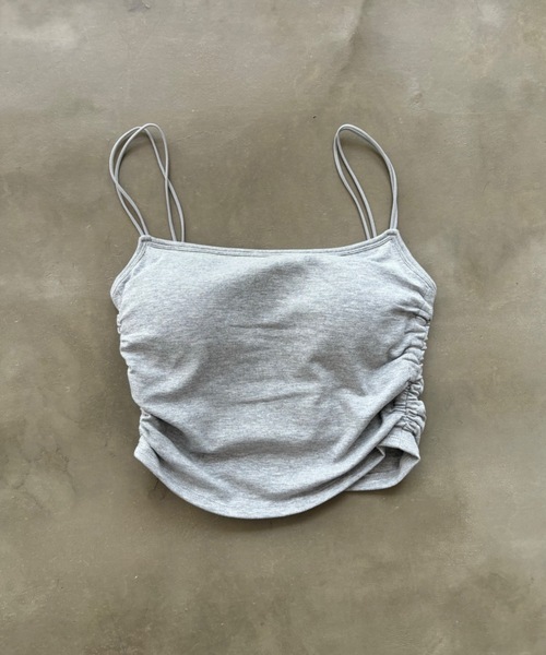 SHAGGIE（シャギー）の「ダブルストラップサイドギャザーインナーキャミソール（キャミソール・レディース・レッド/ホワイト/グレー/ブラック・FREE）」の14枚目の写真