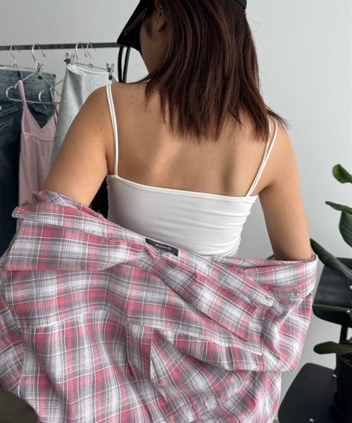 SHAGGIE（シャギー）の「ダブルストラップサイドギャザーインナーキャミソール（キャミソール・レディース・レッド/ホワイト/グレー/ブラック・FREE）」の6枚目の写真