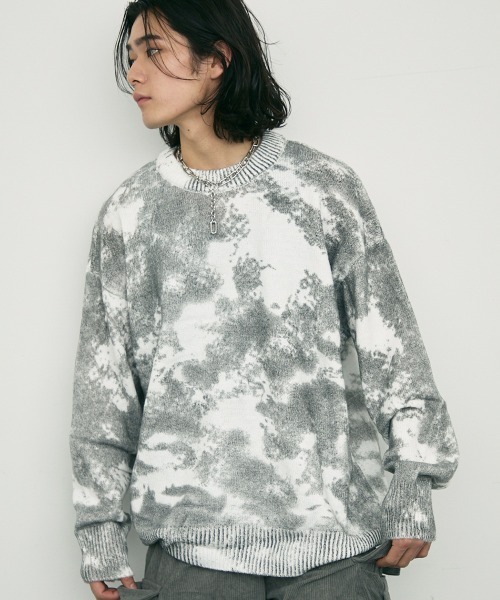 Shoowtime(ショウタイム)の「all over printed crew knit sweater / オールオーバープリンテッドクルーニットセーター(ニット/セーター・メンズ・ホワイト/ブラック/グレー・MEDIUM/X-LARGE/LARGE)」の7枚目の写真