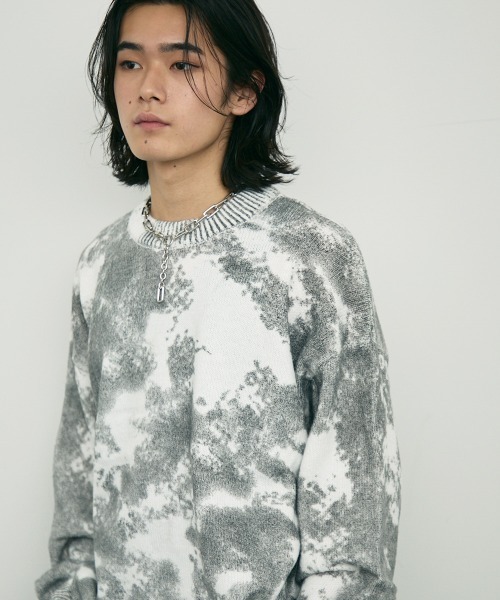 Shoowtime(ショウタイム)の「all over printed crew knit sweater / オールオーバープリンテッドクルーニットセーター(ニット/セーター・メンズ・ホワイト/ブラック/グレー・MEDIUM/X-LARGE/LARGE)」の10枚目の写真