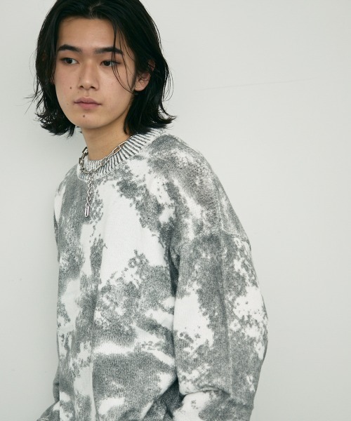 Shoowtime(ショウタイム)の「all over printed crew knit sweater / オールオーバープリンテッドクルーニットセーター(ニット/セーター・メンズ・ホワイト/ブラック/グレー・MEDIUM/X-LARGE/LARGE)」の11枚目の写真
