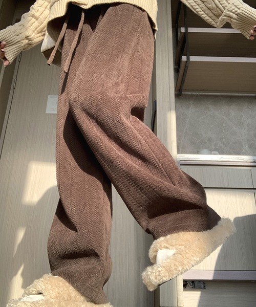 メゾンエウレカ ブラウン コーデュロイ ワイドパンツ メゾンエウレカ ブラウン コーデュロイ ワイドパンツ
