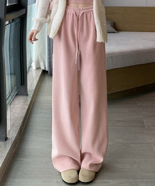 DAY CLOSET（デイ クローゼット）の「【大きいサイズ有/裏起毛】冬もぽかぽか。ヘリンボーン柄コーデュロイワイドイージーパンツ レディース（その他パンツ・レディース・ブルー/グレー/ブラック/アイボリー/ピンク/ブラウン・L/M/S/XL）」の17枚目の写真