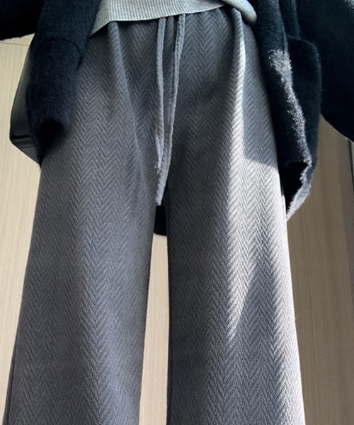 DAY CLOSET（デイ クローゼット）の「【大きいサイズ有/裏起毛】冬もぽかぽか。ヘリンボーン柄コーデュロイワイドイージーパンツ レディース（その他パンツ・レディース・ブルー/グレー/ブラック/アイボリー/ピンク/ブラウン・L/M/S/XL）」の22枚目の写真