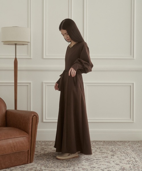 moi tytto（モイテュット）の「ウエストアシメワンピース（ワンピース・レディース・ナチュラル/ブラウン・SMALL/FREE）」の11枚目の写真