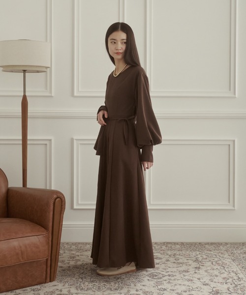 moi tytto（モイテュット）の「ウエストアシメワンピース（ワンピース・レディース・ナチュラル/ブラウン・SMALL/FREE）」の12枚目の写真