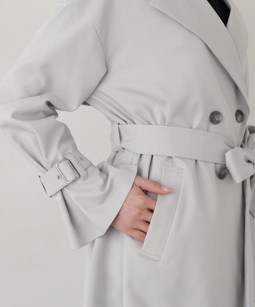 PROPORTION BODY DRESSING（プロポーションボディドレッシング）の「ミドル丈ルーズトレンチ / 1215155200（トレンチコート・レディース・ライトグリーン/ネイビー/ベージュ・MEDIUM/SMALL）」の7枚目の写真