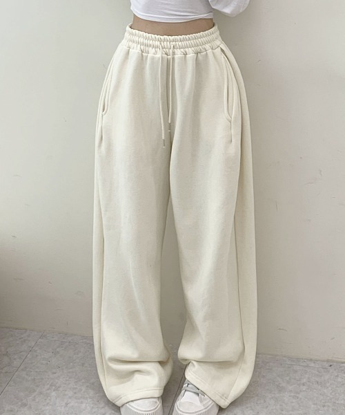 セール】裏起毛 タック入り スウェット ワイドパンツ（スウェット