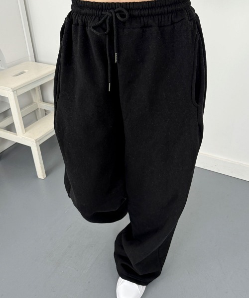 セール】裏起毛 タック入り スウェット ワイドパンツ（スウェット