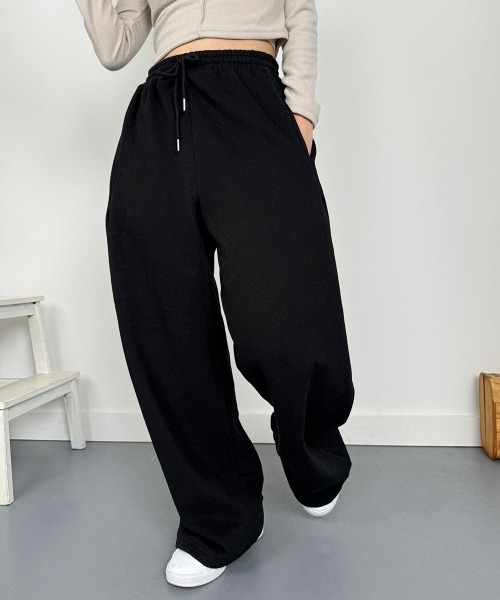 セール】裏起毛 タック入り スウェット ワイドパンツ（スウェット