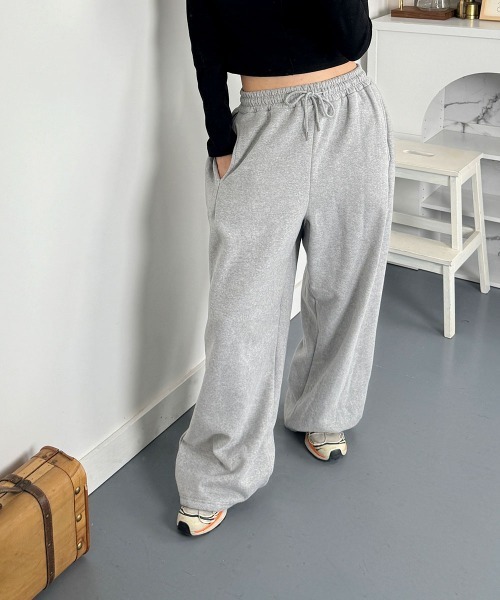 セール】裏起毛 タック入り スウェット ワイドパンツ（スウェット