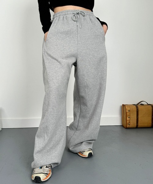 セール】裏起毛 タック入り スウェット ワイドパンツ（スウェット
