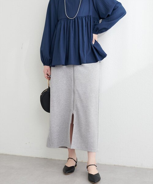 natural couture（ナチュラルクチュール）の「osono×ako Wジップカットポンチナロースカート（スカート・レディース・ベージュ/ミント/グレー/ブラック・FREE/LARGE）」の5枚目の写真