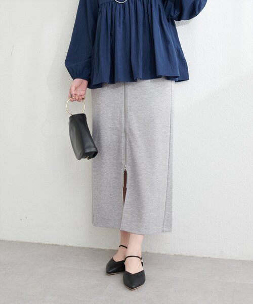 natural couture（ナチュラルクチュール）の「osono×ako Wジップカットポンチナロースカート（スカート・レディース・ベージュ/ミント/グレー/ブラック・FREE/LARGE）」の7枚目の写真
