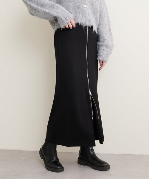natural couture（ナチュラルクチュール）の「osono×ako Wジップカットポンチナロースカート（スカート・レディース・ベージュ/ミント/グレー/ブラック・FREE/LARGE）」の9枚目の写真