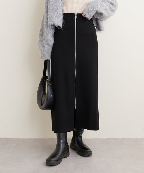 natural couture（ナチュラルクチュール）の「osono×ako Wジップカットポンチナロースカート（スカート・レディース・ベージュ/ミント/グレー/ブラック・FREE/LARGE）」の10枚目の写真