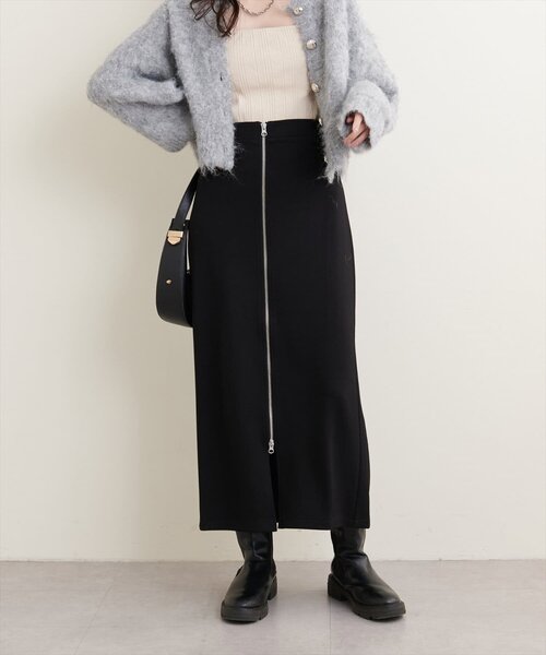 natural couture（ナチュラルクチュール）の「osono×ako Wジップカットポンチナロースカート（スカート・レディース・ベージュ/ミント/グレー/ブラック・FREE/LARGE）」の12枚目の写真