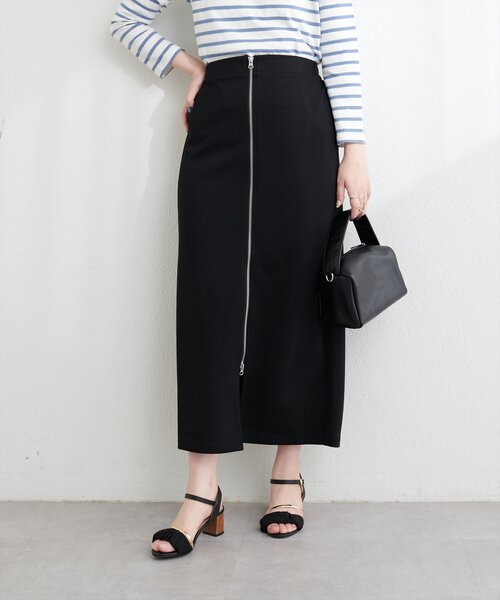 natural couture（ナチュラルクチュール）の「osono×ako Wジップカットポンチナロースカート（スカート・レディース・ベージュ/ミント/グレー/ブラック・FREE/LARGE）」の14枚目の写真
