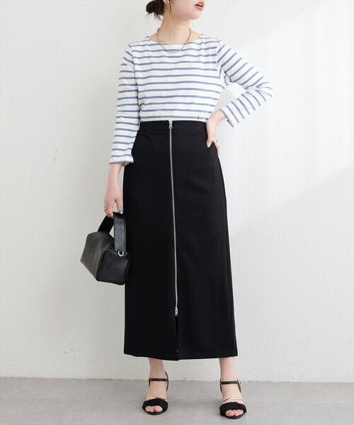 natural couture（ナチュラルクチュール）の「osono×ako Wジップカットポンチナロースカート（スカート・レディース・ベージュ/ミント/グレー/ブラック・FREE/LARGE）」の18枚目の写真