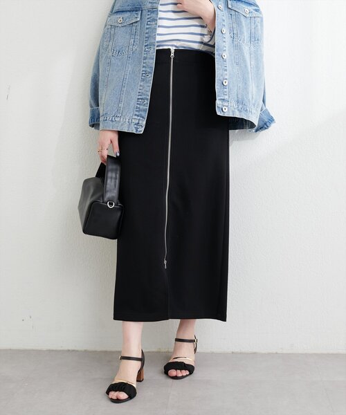 natural couture（ナチュラルクチュール）の「osono×ako Wジップカットポンチナロースカート（スカート・レディース・ベージュ/ミント/グレー/ブラック・FREE/LARGE）」の19枚目の写真
