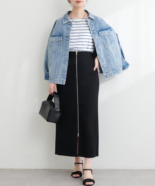 natural couture（ナチュラルクチュール）の「osono×ako Wジップカットポンチナロースカート（スカート・レディース・ベージュ/ミント/グレー/ブラック・FREE/LARGE）」の20枚目の写真