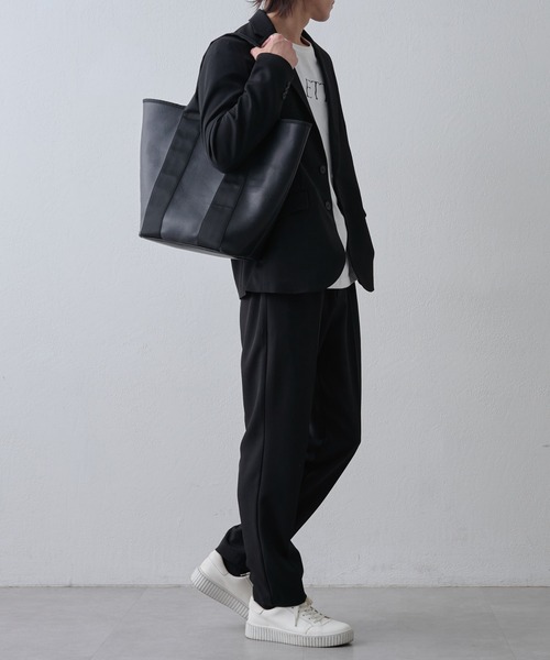 COLONY 2139(コロニートゥーワンスリーナイン)の「シンプルラージトートバッグ(トートバッグ・メンズ・ブラック/グレー・FREE)」の12枚目の写真