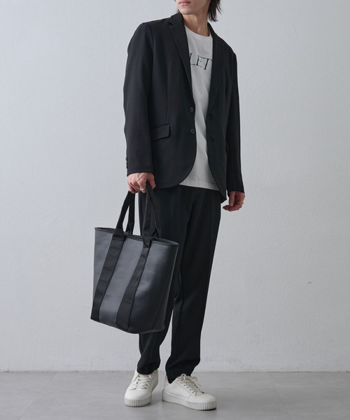 COLONY 2139(コロニートゥーワンスリーナイン)の「シンプルラージトートバッグ(トートバッグ・メンズ・ブラック/グレー・FREE)」の15枚目の写真