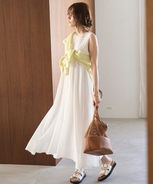 Mila Owen | ギャザーボリュームノースリワンピース【手洗い可能】(ワンピース)