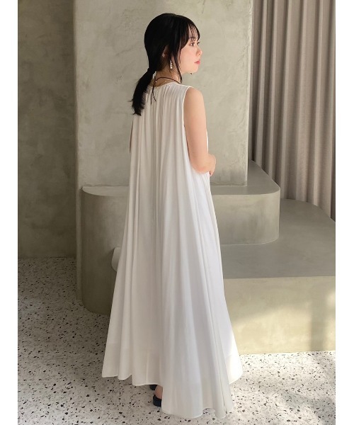 完売品　Mila Owen ギャザーボリュームノースリワンピース セール】ギャザーボリュームノースリワンピース【手洗い可能