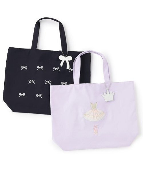 petit main（プティマイン）の「刺しゅうレッスンバッグ（トートバッグ・キッズ・ネイビー/ラベンダー・F）」の14枚目の写真