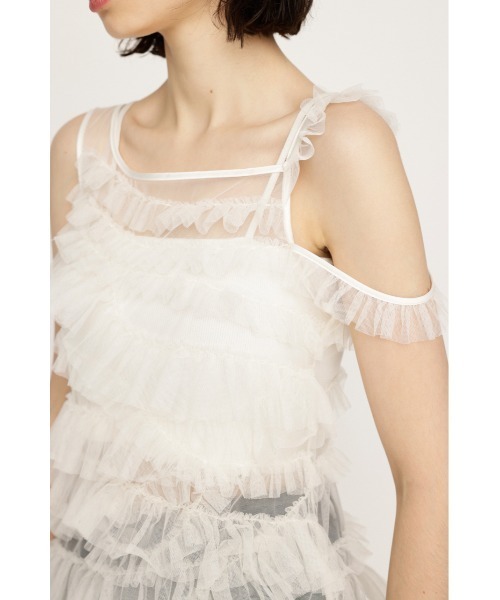 SLY(スライ)の「FRILL LACE CAMI OP フリル レース キャミワンピース(ワンピース・レディース・ホワイト/ブラック・FREE)」の8枚目の写真