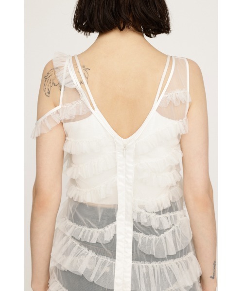 SLY(スライ)の「FRILL LACE CAMI OP フリル レース キャミワンピース(ワンピース・レディース・ホワイト/ブラック・FREE)」の9枚目の写真