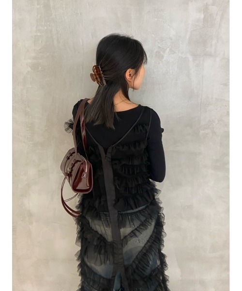 SLY(スライ)の「FRILL LACE CAMI OP フリル レース キャミワンピース(ワンピース・レディース・ホワイト/ブラック・FREE)」の22枚目の写真