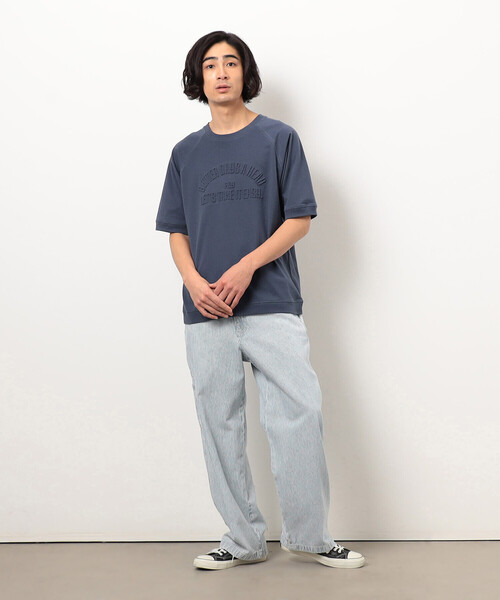 Purple&Yellow（パープルアンドイエロー）の「ホワイトブリーチヒッコリーペインターパンツ（その他パンツ・メンズ・ネイビー・X-SMALL/SMALL/MEDIUM/LARGE）」の4枚目の写真