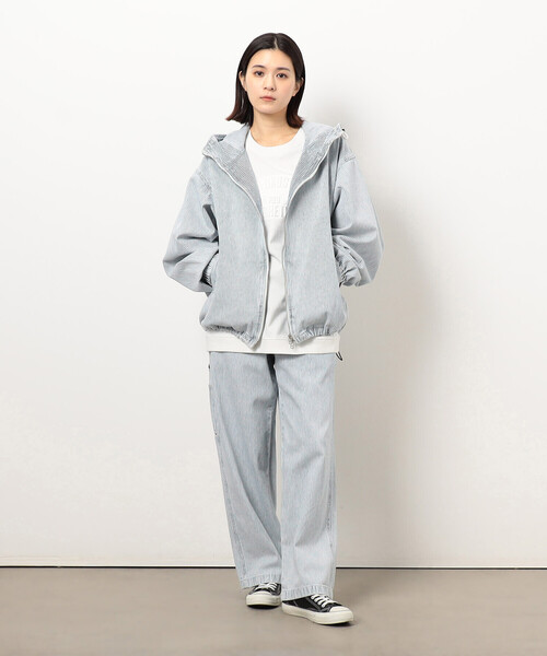 Purple&Yellow（パープルアンドイエロー）の「ホワイトブリーチヒッコリーペインターパンツ（その他パンツ・メンズ・ネイビー・X-SMALL/SMALL/MEDIUM/LARGE）」の9枚目の写真