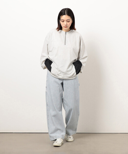 Purple&Yellow（パープルアンドイエロー）の「ホワイトブリーチヒッコリーペインターパンツ（その他パンツ・メンズ・ネイビー・X-SMALL/SMALL/MEDIUM/LARGE）」の10枚目の写真