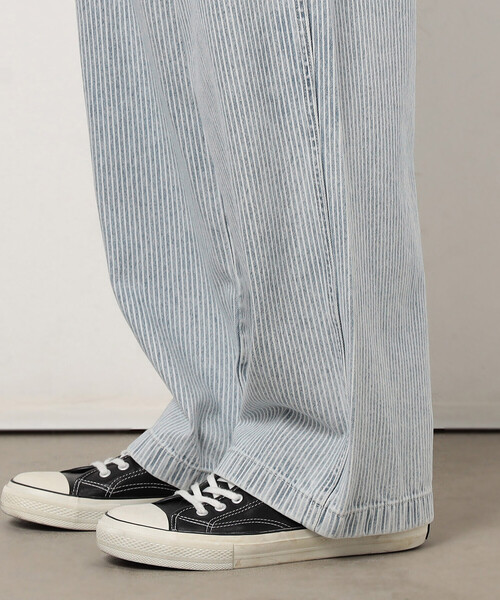 Purple&Yellow（パープルアンドイエロー）の「ホワイトブリーチヒッコリーペインターパンツ（その他パンツ・メンズ・ネイビー・X-SMALL/SMALL/MEDIUM/LARGE）」の20枚目の写真