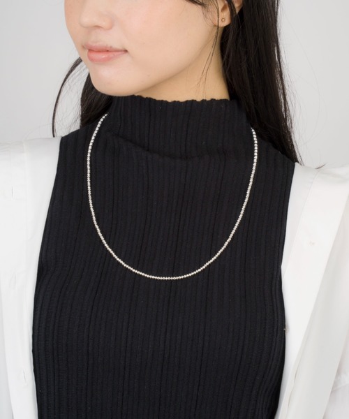 Harpo（アルポ）の「【Harpo/アルポ】シルバー ネックレス ナバホパール ビーズ3mm/全長25㎝（ネックレス・レディース・シルバー・FREE）」の5枚目の写真