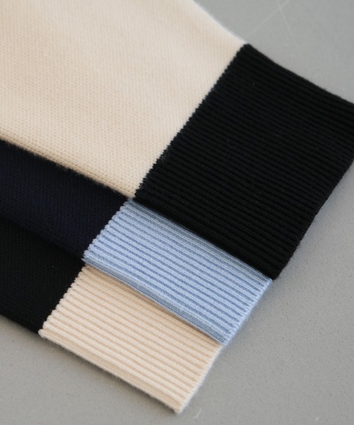 aquagarage（アクアガレージ）の「バイカラーカーディガン（カーディガン/ボレロ・レディース・ネイビー/ベージュ/ブラック・M/L）」の7枚目の写真