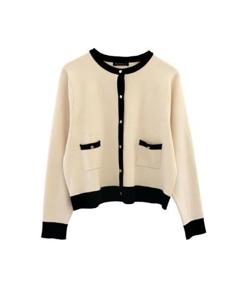 aquagarage（アクアガレージ）の「バイカラーカーディガン（カーディガン/ボレロ・レディース・ネイビー/ベージュ/ブラック・M/L）」の9枚目の写真