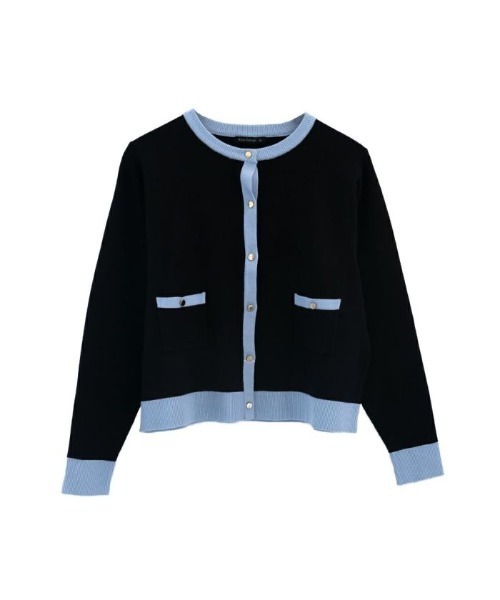 aquagarage（アクアガレージ）の「バイカラーカーディガン（カーディガン/ボレロ・レディース・ネイビー/ベージュ/ブラック・M/L）」の11枚目の写真