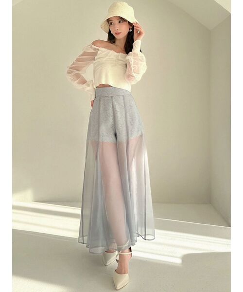 ♡りりこ♡新品FOXEY ワイドパンツ♡ セール】コルセットスカーフワイドパンツ（その他パンツ