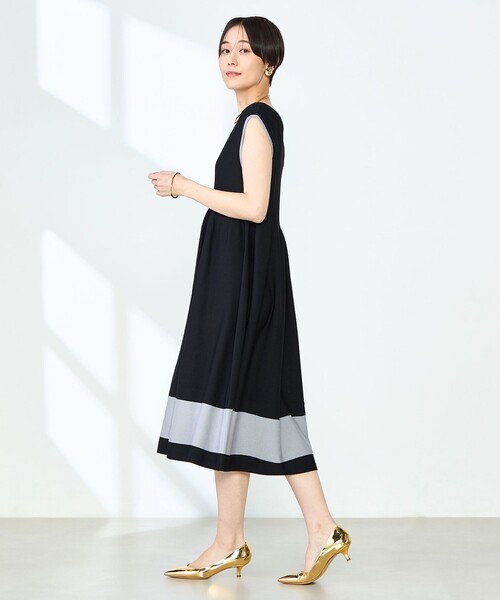 NOLLEY’S（ノーリーズ）の「《手洗い可能》2WAYノースリーブニットワンピース（ワンピース・レディース・ブラック/ネイビー/ブラック系その他3・38）」の7枚目の写真