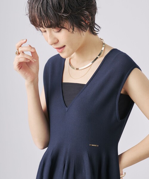 NOLLEY’S（ノーリーズ）の「《手洗い可能》2WAYノースリーブニットワンピース（ワンピース・レディース・ブラック/ネイビー/ブラック系その他3・38）」の18枚目の写真