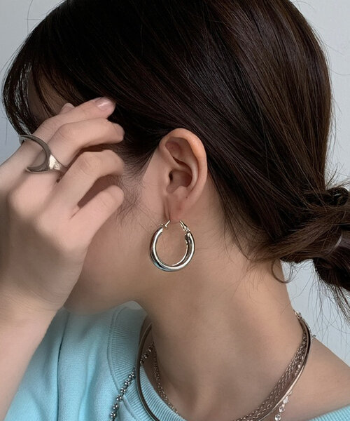 omi 着用 ピアス T  フープピアス セール】ブラス チャンキーフープピアス（ピアス（両耳用