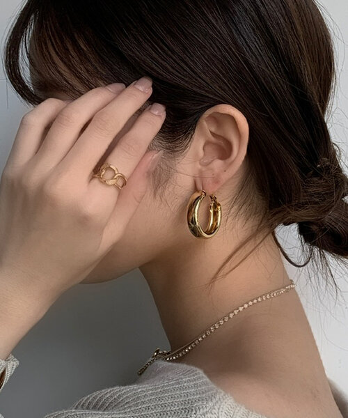 DouDou（ドゥドゥ）の「フープピアス（ピアス（両耳用）・レディース・ゴールド/シルバー・FREE）」の5枚目の写真