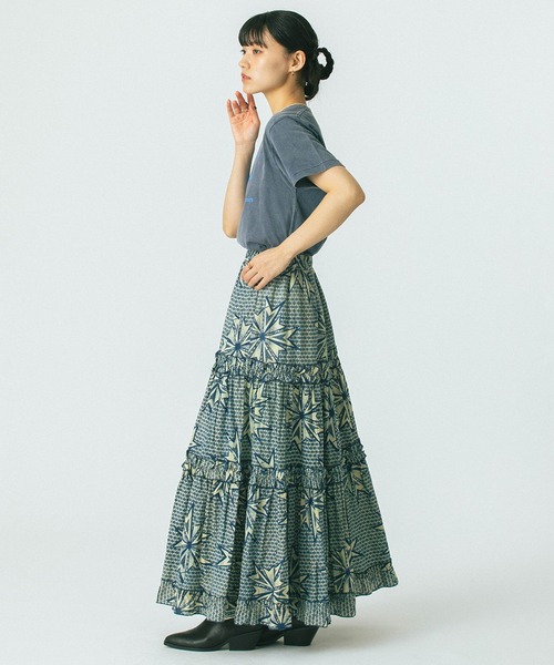 ROSE BUD（ローズバッド）の「(mag.by c)PRINT TIERED SKIRT（スカート・レディース・ブルー/ブラウン・ONE SIZE）」の13枚目の写真